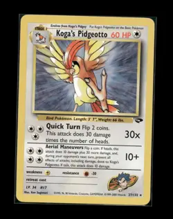 # Koga's Pidgeotto Gym Challenge 27/132 Rare Unlimited WoTC Pokemon 2000 LP - Image 1
