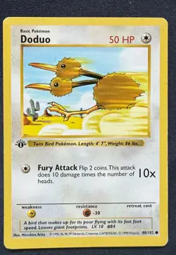Pokemon TCG Doduo 48/102 Base Set First Edition Shadowless Common Vintage - Image 1