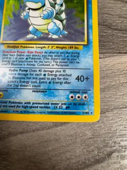 POKEMON TCG - BLASTOISE - 2/102 - HOLO RARE - BASE SET UNLIMITED MP CONDITION - Image 5