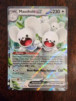 Pokemon TCG Maushold ex Paradox Rift 155/182 Holo Double Rare - Image 1