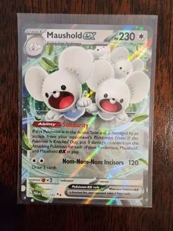 Pokemon TCG Maushold ex Paradox Rift 155/182 Holo Double Rare - Image 3