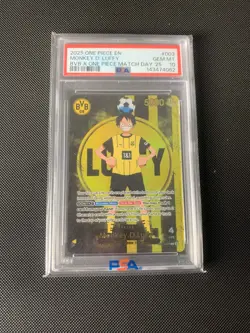 2025 ONE PIECE PROMOS BVB X ONE PIECE MATCH DAY 2025 #003 MONKEY D. LUFFY PSA 10 - Image 1