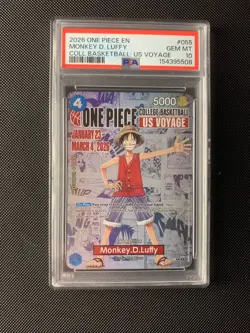 One Piece Monkey D. Luffy 2026 College Basketball US Voyage #055 English PSA 10 - Image 1