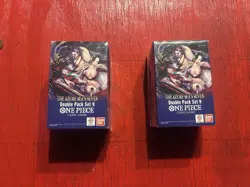LOT OF 2 SEALED ONE PIECE TCG OP-14 THE AZURE SEA'S SEVEN DOUBLE PACK SET 9 - Image 1