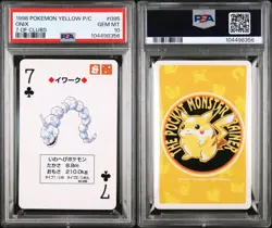 PSA 10 GEM MINT Pokemon Yellow Playing Card - Onix 7 of Clubs (POP 2) - Image 1