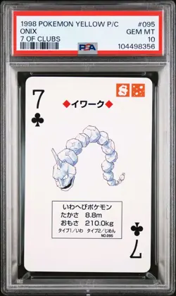 PSA 10 GEM MINT Pokemon Yellow Playing Card - Onix 7 of Clubs (POP 2) - Image 2