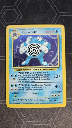 Poliwrath Holo Base Set 013/102 Pokemon Card LP - Image 1