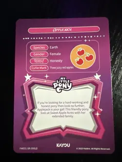 Kayou My Little Pony Card AppleJack FME01-SR-006L2 - Image 2