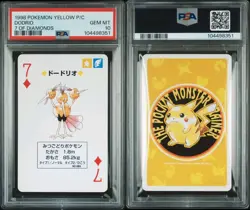 PSA 10 GEM MINT Pokemon Yellow Playing Card - Dodrio 7 of Diamonds (POP 1) ERROR - Image 1