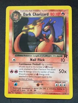 POKEMON NON HOLO DARK CHARIZARD ROCKET CARD - Image 1