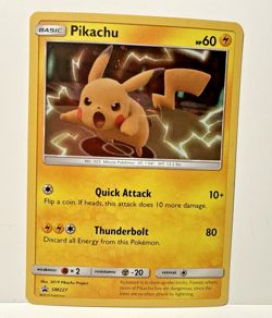 Pokemon Pikachu SM227 Promo Holo 2019 Basic Card TCG English - Image 1