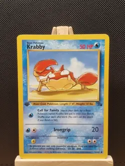 Pokemon 1999 WOTC 1st Edition Fossil Krabby 51/62 - Excellent - Image 1