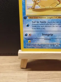 Pokemon 1999 WOTC 1st Edition Fossil Krabby 51/62 - Excellent - Image 5