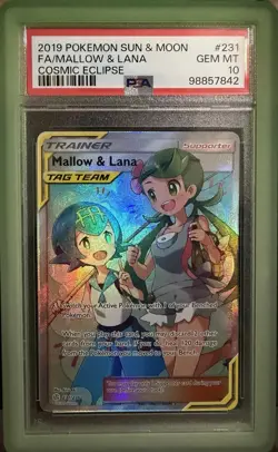 2019 Pokemon Sun & Moon FA/Mallow & Lana Cosmic Eclipse PSA 10 - Image 1