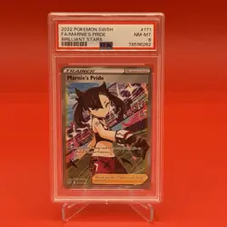 PSA 8 2022 POKEMON SWORD & SHIELD BRILLIANT STARS FULL ART/MARNIE'S PRIDE 171 - Image 1