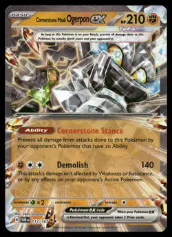 Cornerstone Mask Ogerpon ex 112/167 Double Rare Twilight Masquerade Pokemon NM - Image 1