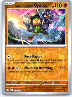 Cornerstone Mask Ogerpon 111/182 Destined Rivals Pokemon Reverse Holo NM - Image 1