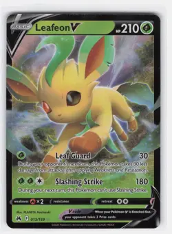 LEAFEON V 013/159 HOLO RARE V CROWN ZENITH POKEMON NEAR MINT - Image 2