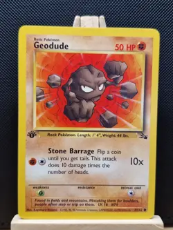 Pokemon TCG 1999 WOTC 1st Edition Fossil Geodude 47/62 - Near Mint - Image 1