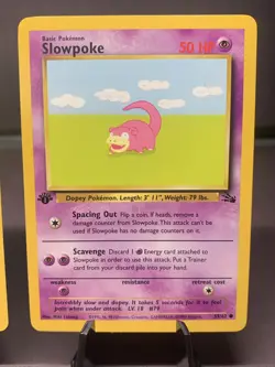 Pokemon TCG 1st Edition Psyduck 53/62 & Slowpoke 55/62 Fossil Set Non Holo VTG - Image 3
