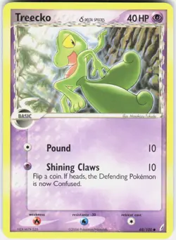 Treecko 68/100 Common Crystal Guardians Pokemon LP - Image 1