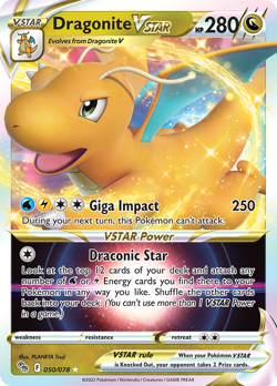 DRAGONITE VSTAR 050/078 HOLO VSTAR RARE POKEMON GO - Image 1