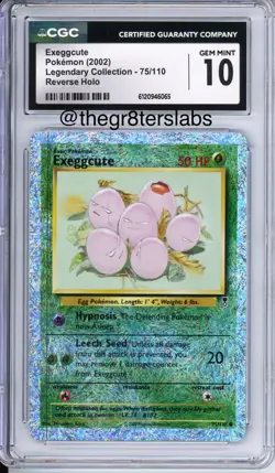 Exeggcute (Reverse Holo) 2002 Pokemon Legendary Collection #75/110 CGC10 - Image 1