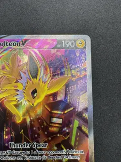 Pokemon TCG Jolteon V SWSH183 Promo Full Art Holo 190 HP Sword & Shield LP+ - Image 5