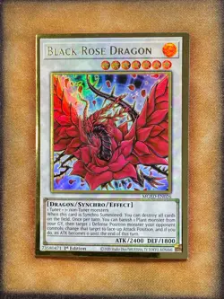 Yugioh Black Rose Dragon MGED-EN026 Gold Rare 1st Ed NM - Image 1