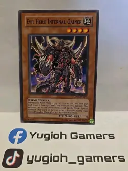 YUGIOH EVIL HERO INFERNAL GAINER DP06 COMMON LIGHT PLAYED UNLIMITED - Image 1