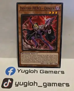 YUGIOH DESTINY HERO DENIER MP22 COMMON 1ST EDITION LIGHT PLAYED - Image 1