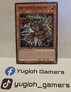 YUGIOH DINOWRESTLER MARTIAL ANKYLO RIRA COMMON UNLIMITED LIGHT PLAYED - Image 1