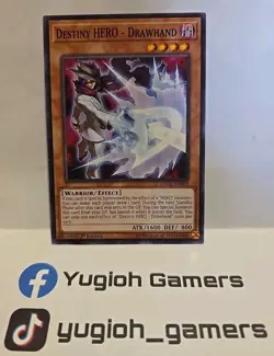 YUGIOH DESTINY HERO DRAWHAND DANE 1ST EDITION COMMON LIGHT PLAYED - Image 1
