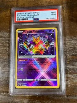 POKEMON 2022 6 Silver Tempest RADIANT ALAKAZAM #059 PSA 9 Mint RARE - Image 1