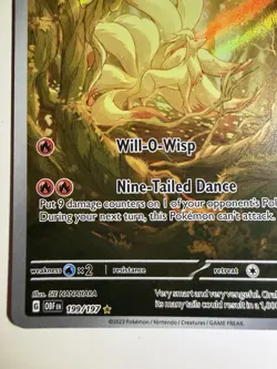 Pokemon TCG Ninetales 199/197 SV03 Obsidian Flames Full Art Holo 2023 EN - Image 5