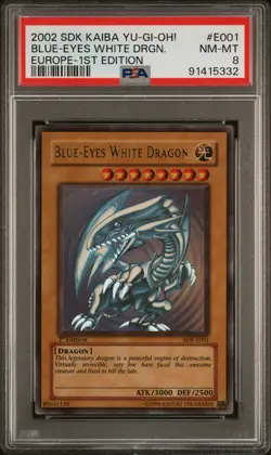 Yu-Gi-Oh! Blue-Eyes White Dragon Starter Kaiba 1st Edition SDK-001 PSA 8 Europe - Image 1