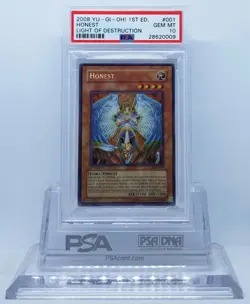 YUGIOH 1ST EDITION LODT-EN001 HONEST SECRET RARE HOLO PSA 10 GEM MINT #28620009 - Image 1