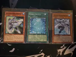 YUGIOH ELEMENTAL HERO NEO BUBBLEMAN + BUBBLE SHUFFLE + HERO BUBBLEMAN VLP/LP - Image 1