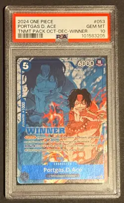 PSA 10 PORTGAS D. ACE #053 2024 ONE PIECE TOURNAMENT PACK OCT-DECEMBER WINNER - Image 1