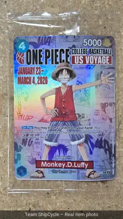 DEFECTIVE One Piece MonkeyDLuffy College Basketball US Voyage P055 Promo G3D - Image 5
