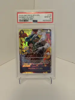 2025 ONE PIECE ROYAL BLOOD OP10-118 MONKEY D. LUFFY ALT ART SEC PSA 10 - Image 1