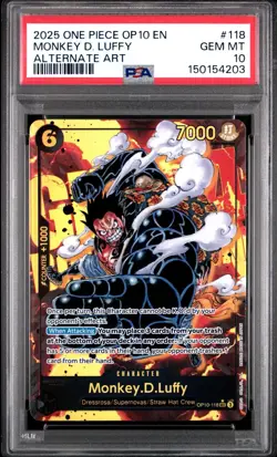 2025 ONE PIECE ROYAL BLOOD OP10-118 MONKEY D. LUFFY ALT ART SEC PSA 10 - Image 3
