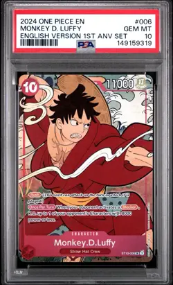 One Piece 2024 ENG. 1ST ANNIVERSARY SET MONKEY D. LUFFY #006 PSA 10 GEM MINT - Image 1