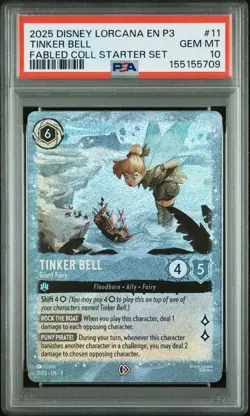 2025 DISNEY LORCANA EN P3-PROMO #11 TINKER BELL - GIANT FAIRY PSA 10 - Image 1
