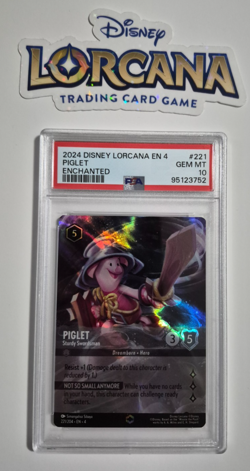 Disney Lorcana Ursula PSA 10 Enchanted Piglet Sturdy Swordsman Gem Mint Rare - Image 1