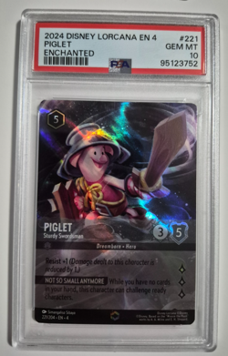 Disney Lorcana Ursula PSA 10 Enchanted Piglet Sturdy Swordsman Gem Mint Rare - Image 2