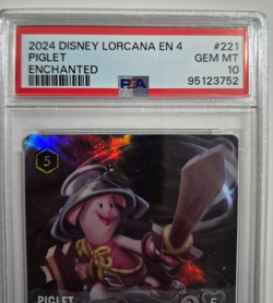 Disney Lorcana Ursula PSA 10 Enchanted Piglet Sturdy Swordsman Gem Mint Rare - Image 3