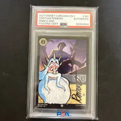 PSA Signed Cristian Romero Disney Lorcana Prince Eric 187/204 Sketch - Image 1