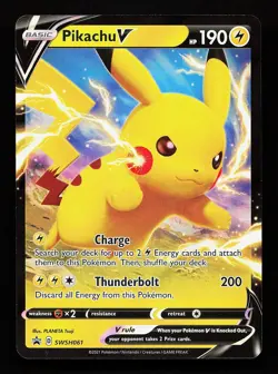 Pikachu V SWSH061 Promo Sword & Shield Promo Pokemon Card - Image 1