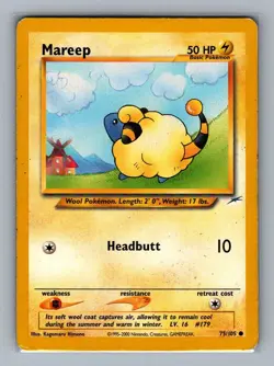 Mareep #75/105 Unlimited Neo Destiny Pokemon Card - HP - Image 2